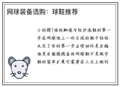 网球装备选购：球鞋推荐